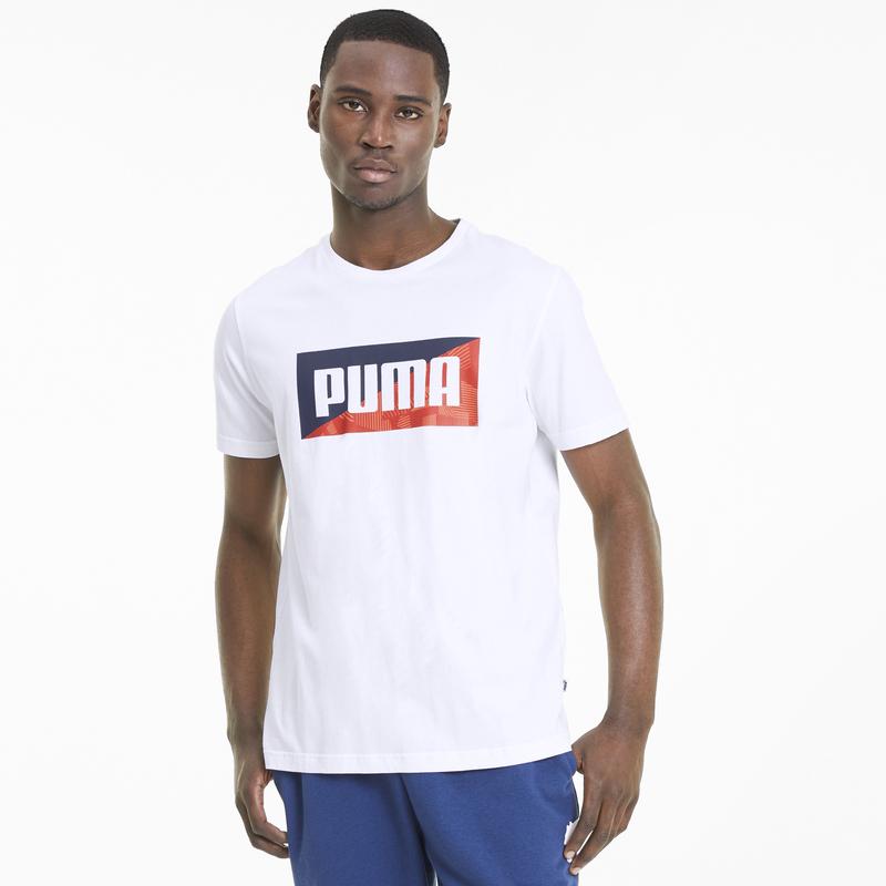 Áo tay ngắn nam Puma APP SUMMER PRINT Graphic Tee Puma White-Peac