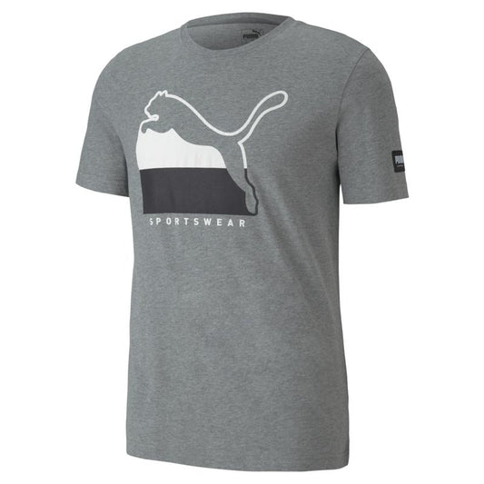 Áo tay ngắn nam Puma ATHLETICS Tee Big Logo Medium Gray Heath