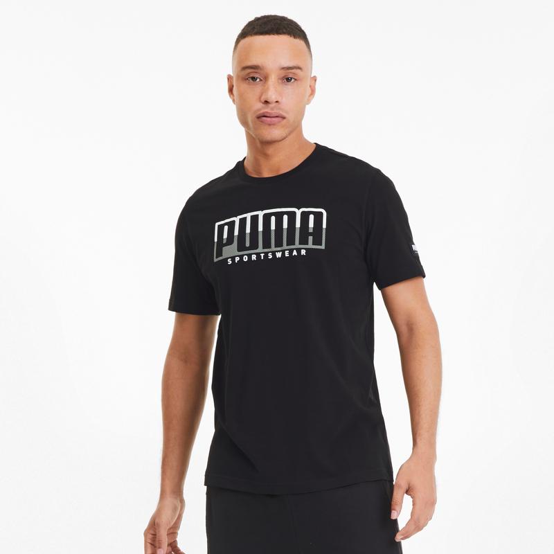 Áo tay ngắn nam Puma ATHLETICS Tee Big Logo Puma Black-Puma W