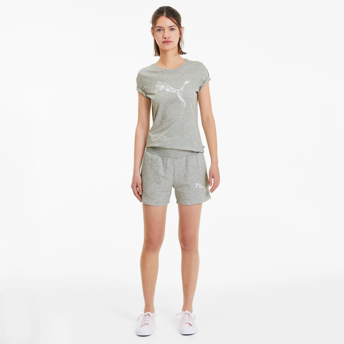 Quần ngắn thể thao nữ PUMA KA 4" Shorts Light Gray Heather