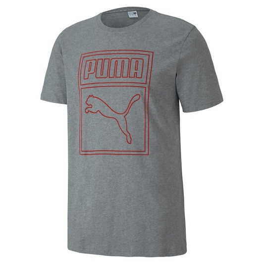 Áo tay ngắn nam PUMA AP Graphic Tee Box Logo Medium Gray Heather