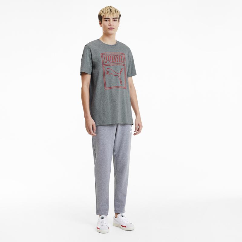 Áo tay ngắn nam PUMA AP Graphic Tee Box Logo Medium Gray Heather