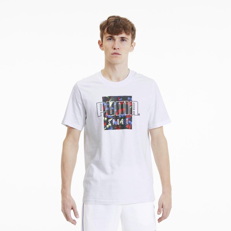 Áo tay ngắn nam Puma APP PUMA Sport Graphic Tee Puma White